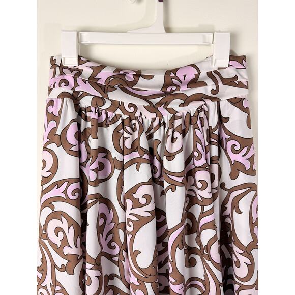 Cato Parisian Cafe Orchid Bouq Maxi Skirt Pink Brown XL NWT Pockets Garden Party - Picture 3 of 10